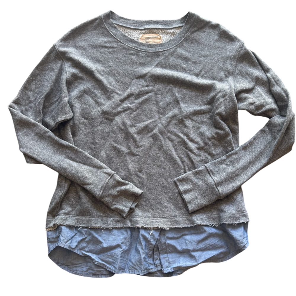 Current/Elliott Heather Gray Knit Top, Size 1, Soft, Comfort, Effortless